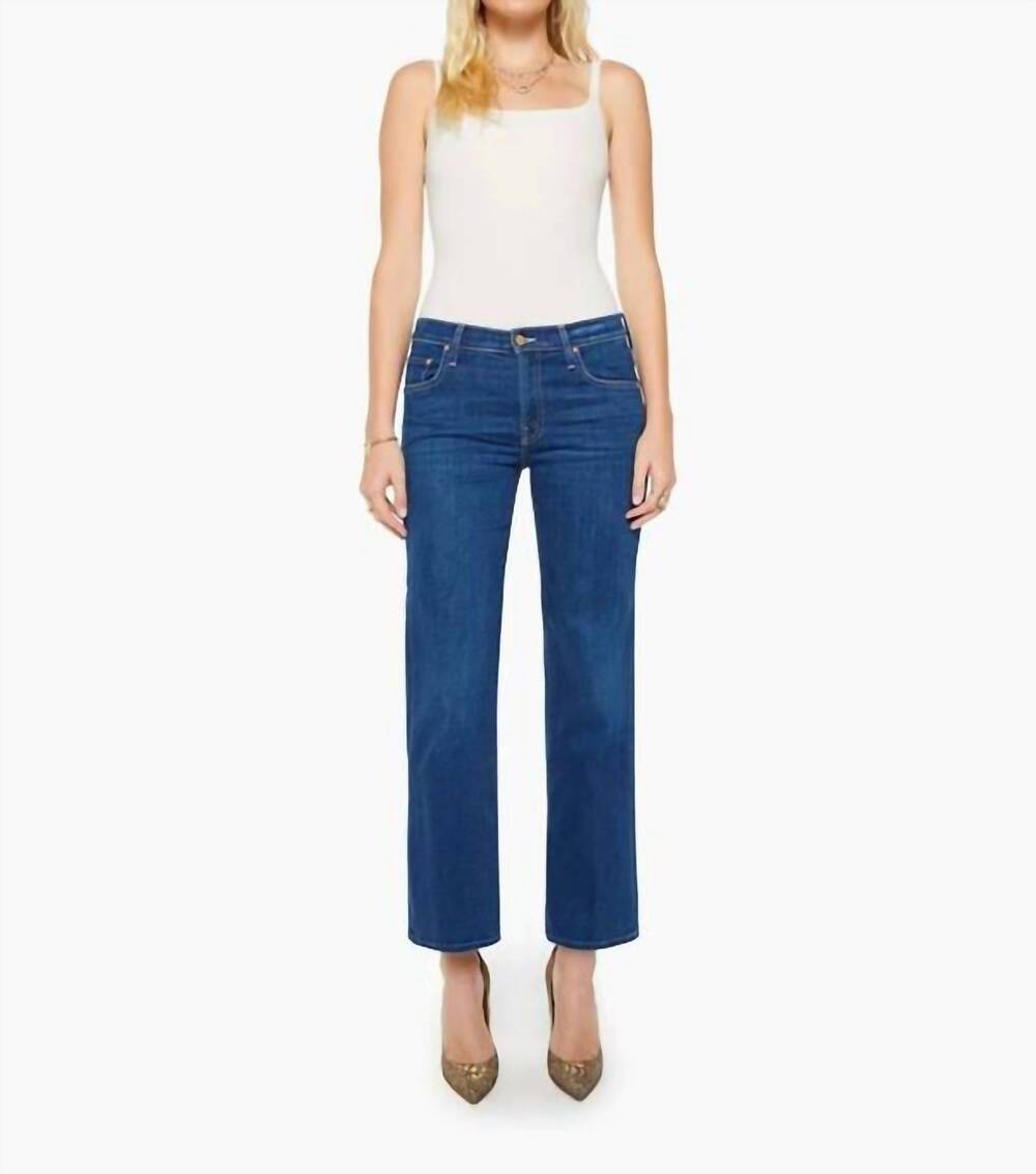 NEW MOTHER the mid rise rambler zip flood jeans in pinkies up